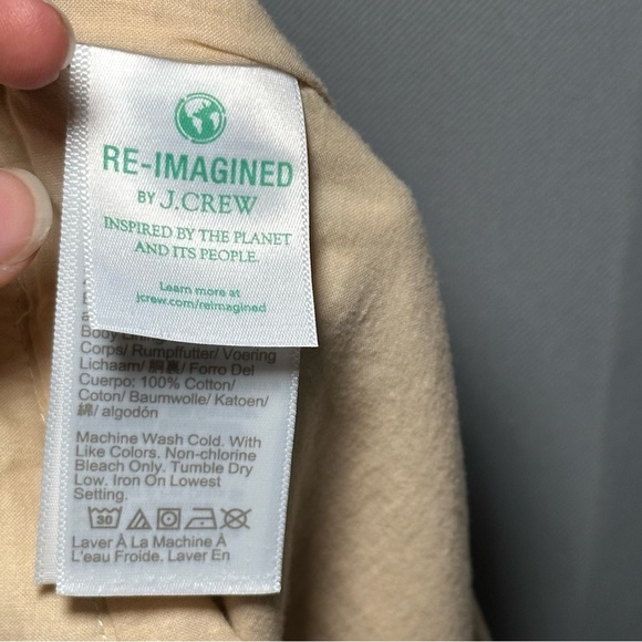 J. Crew Tan Button-Down Light Academia Flared Linen Blend Mini Skirt Size 12 - Picture 10 of 13